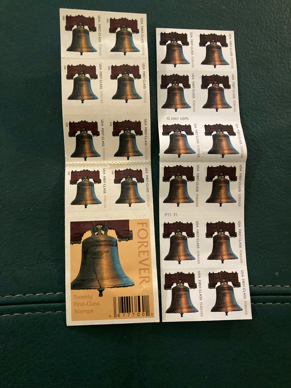 Liberty Bell Forever Stamp Sheet - Bronze & Brown Tones 34 -2007 Stamps